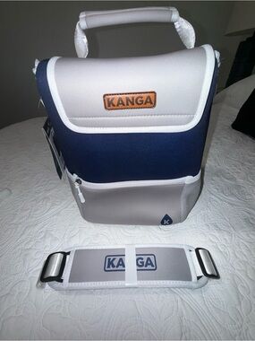Navy and Gray cooler Bag with Padded Shoulder Strap
